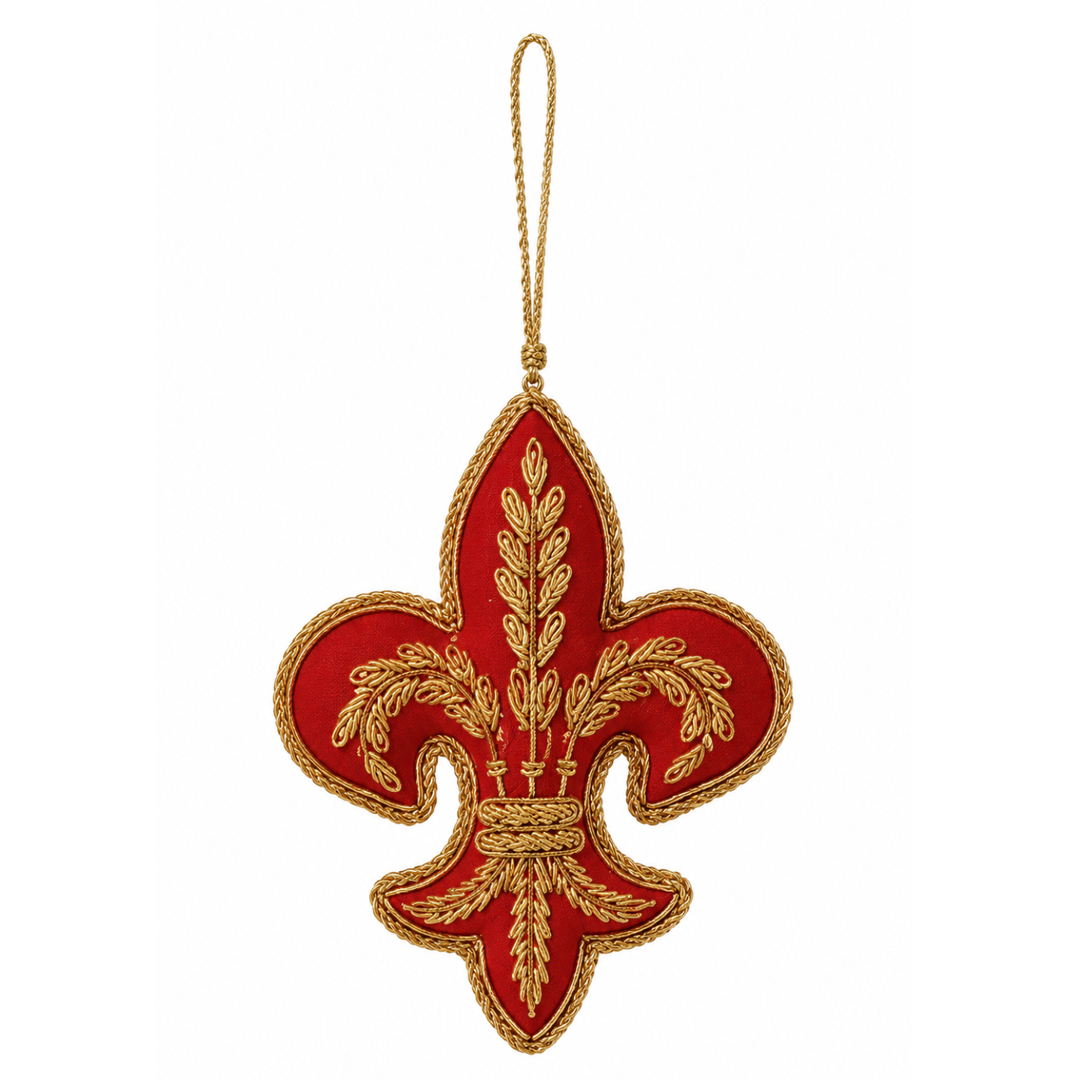 Red Fleur-de-lis ornament