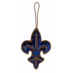 Load image into Gallery viewer, Blue Fleur-de-lis ornament