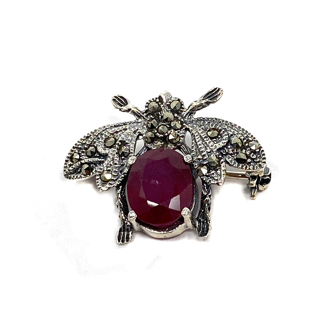 Broche Abejorro Rubí