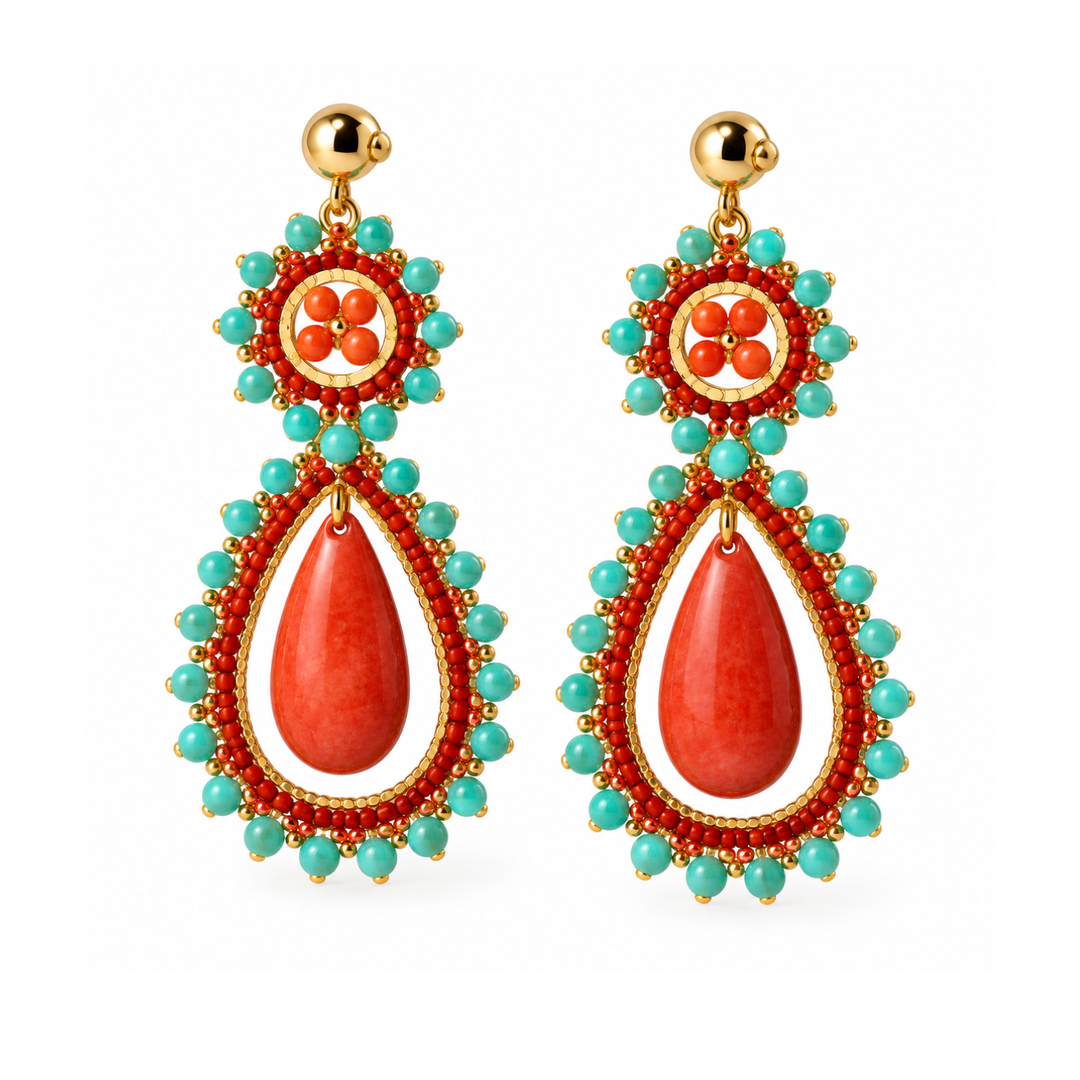 Pendientes gota coral