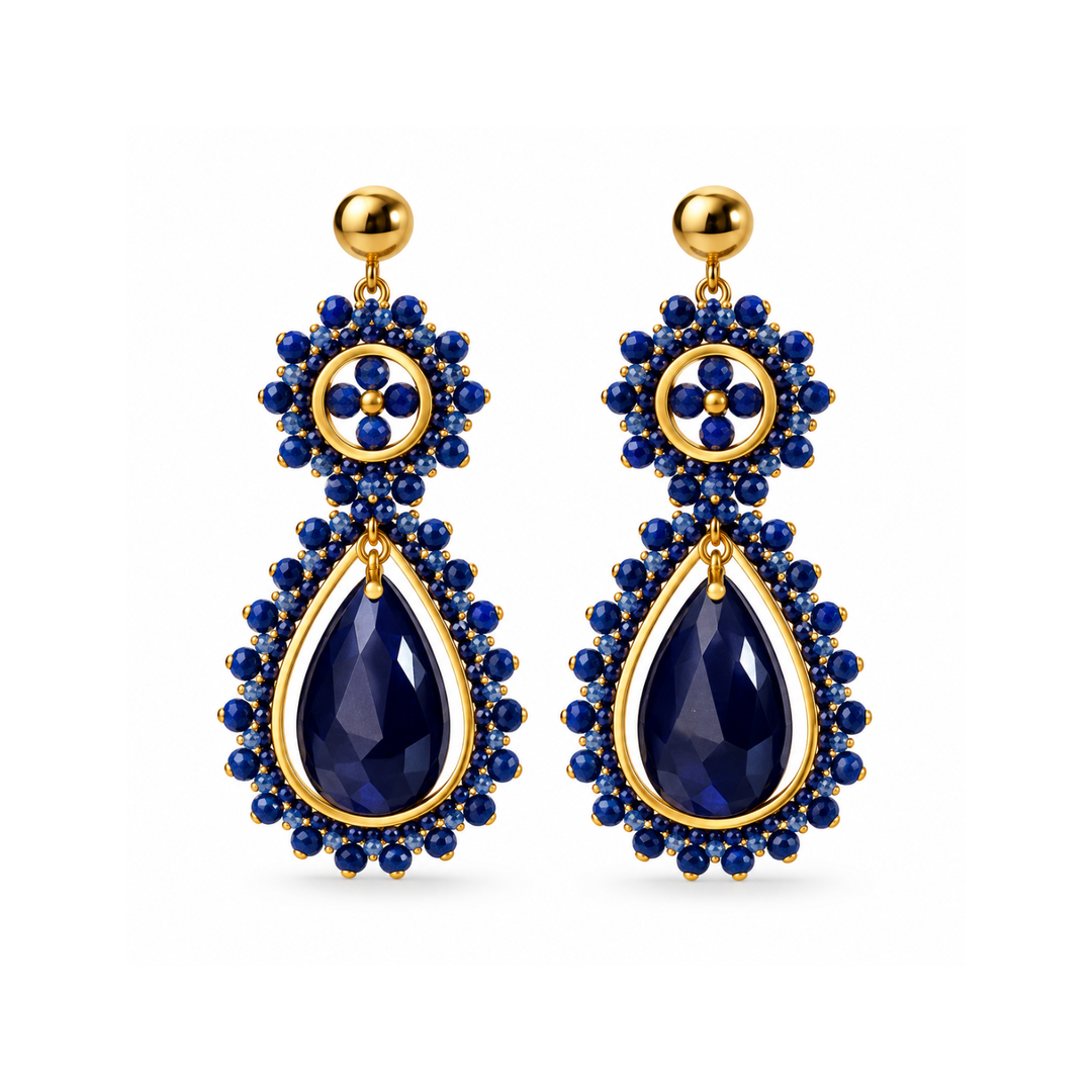 Pendientes gota azul